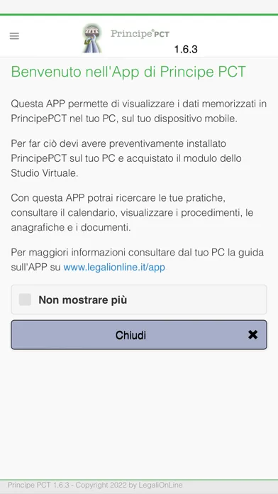 Captures d'écran de Principe PCT