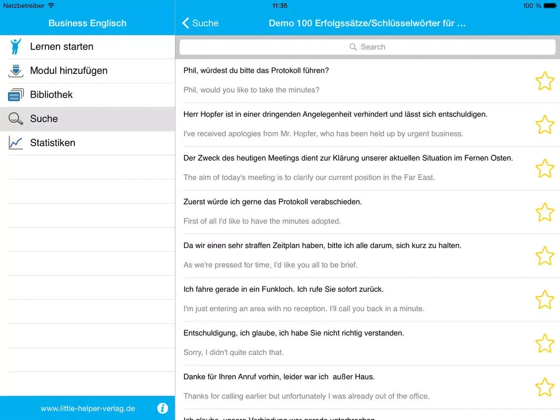 ภาพหน้าจอของ Business English German iPad 