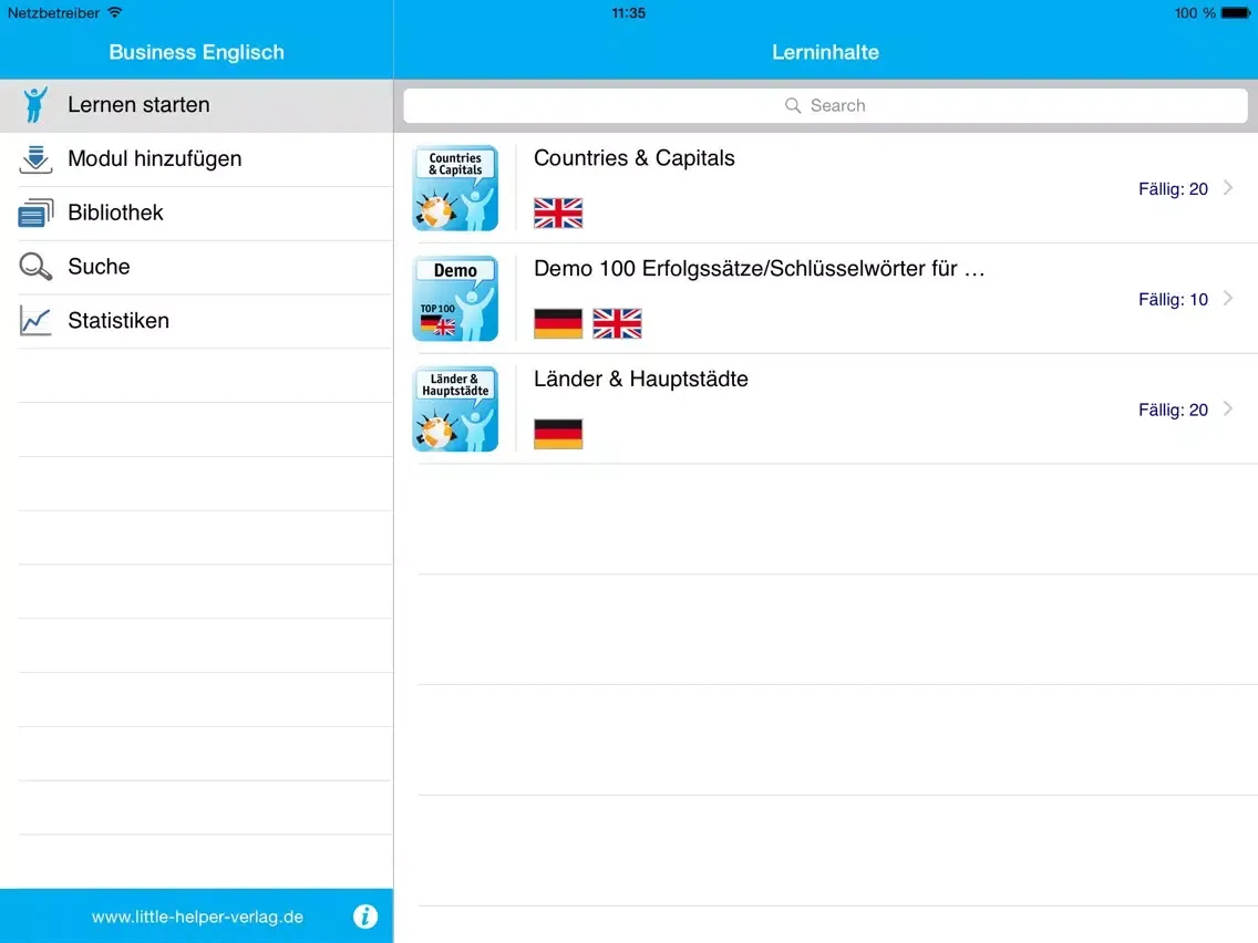 ภาพหน้าจอของ Business English German iPad 