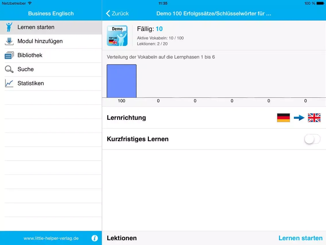 ภาพหน้าจอของ Business English German iPad 