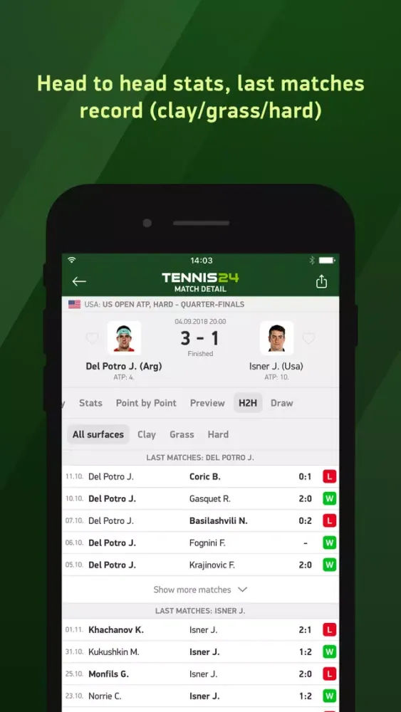 Tennis 24 - tennis live scores Screenshots
