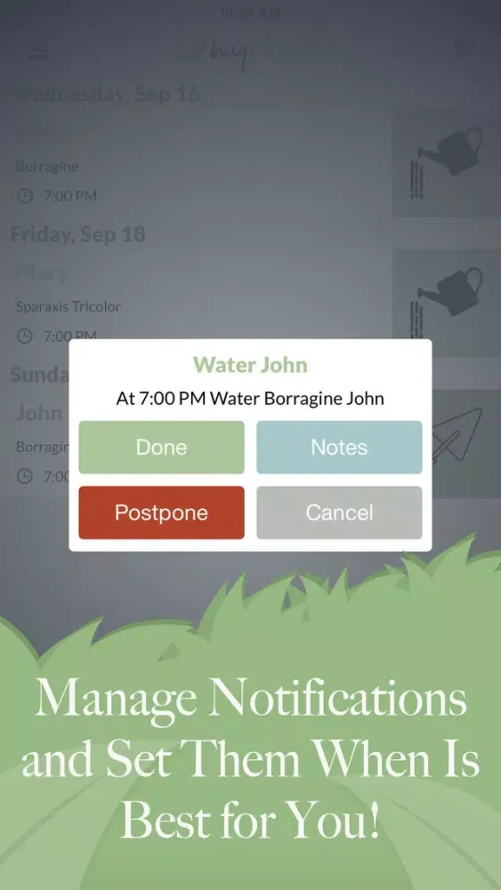 ภาพหน้าจอของ myPlants | Manage tool and reminder for watering and treating your garden