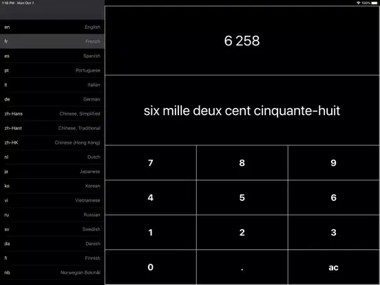 Ảnh chụp màn hình của Numbers to Words Converter iPad 
