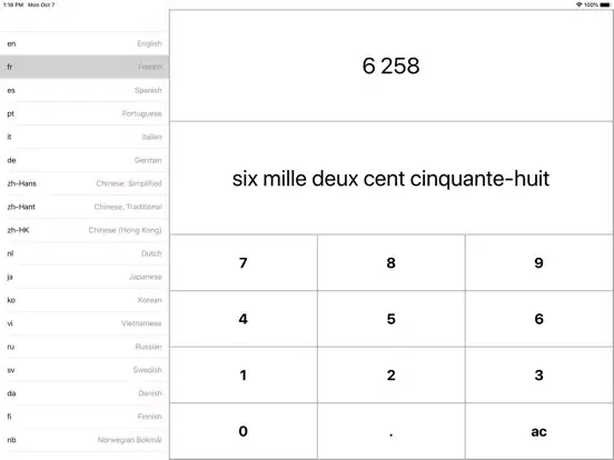 Ảnh chụp màn hình của Numbers to Words Converter iPad 