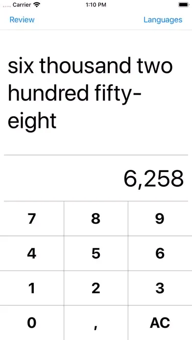Ảnh chụp màn hình của Numbers to Words Converter