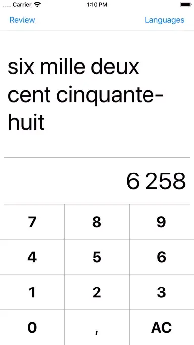 Ảnh chụp màn hình của Numbers to Words Converter