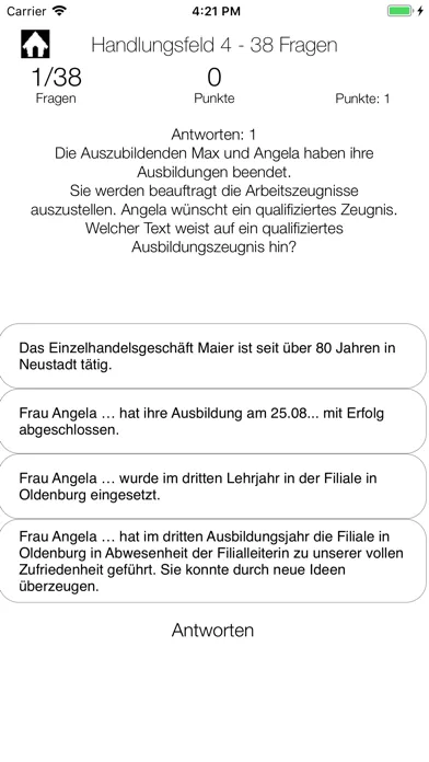 Prüfungstrainer Screenshots