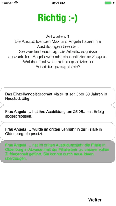 Prüfungstrainer Screenshots