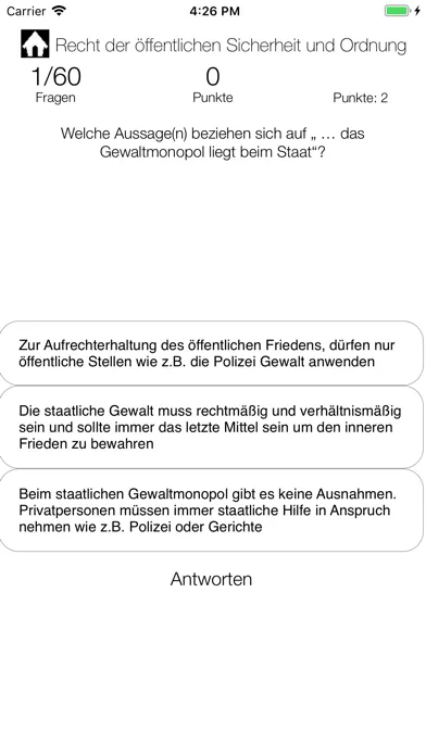 Prüfungstrainer Screenshots