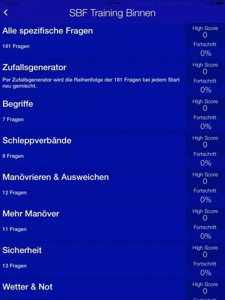 SBF Trainer Binnen iPad 应用截图