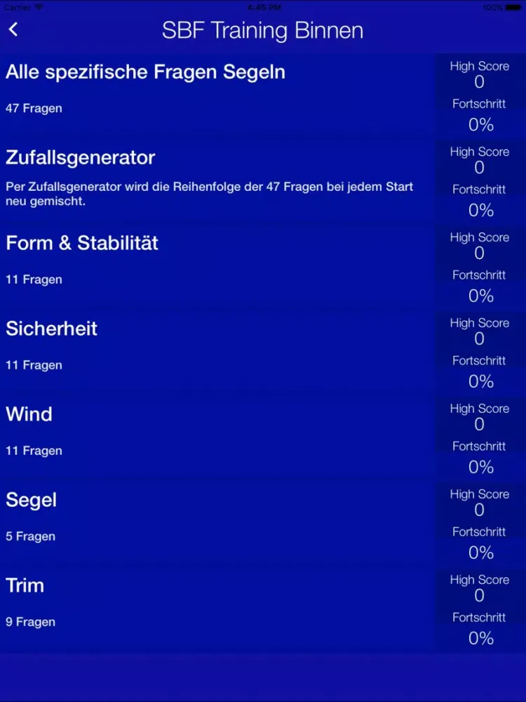 SBF Trainer Binnen iPad 应用截图