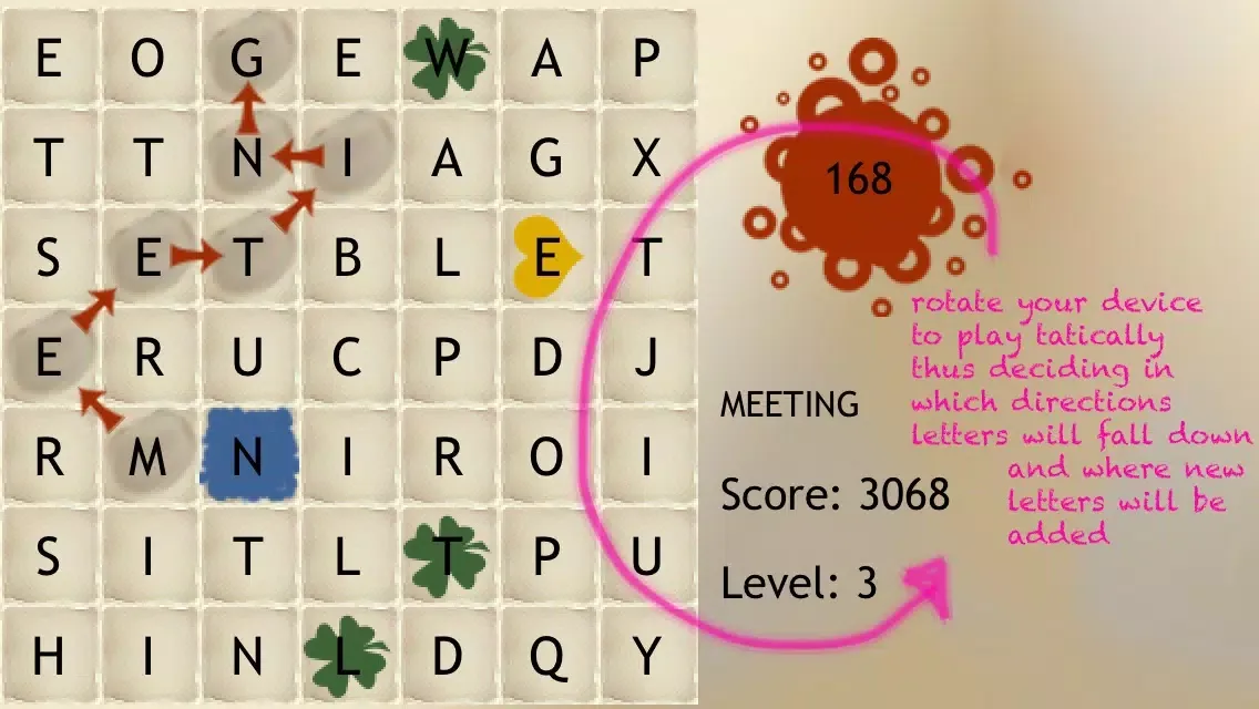 Rotating Letters And Words Board Game International 스크린샷