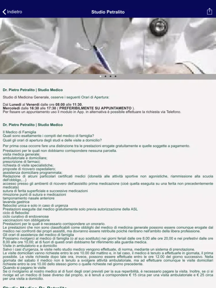 Studio Medico Dr. Pietro Petralito iPad  Screenshots
