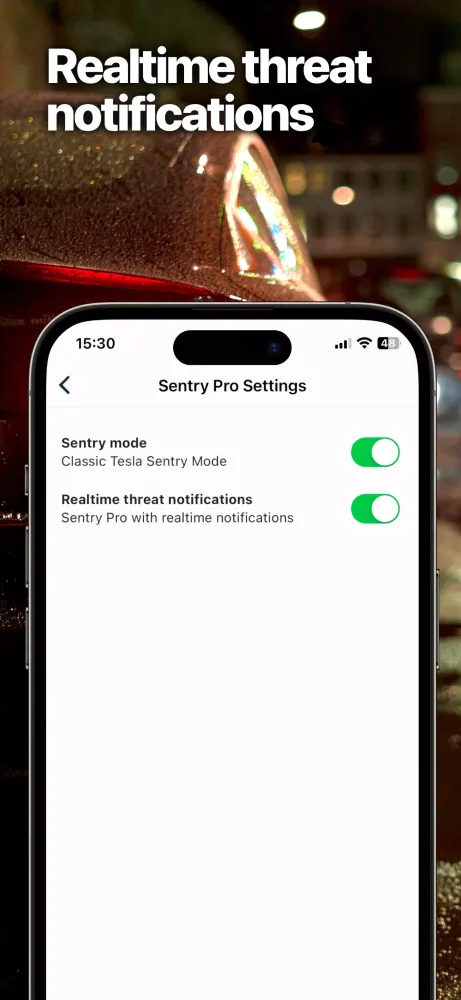 Sentry Pro—Tesla Notifications Screenshots