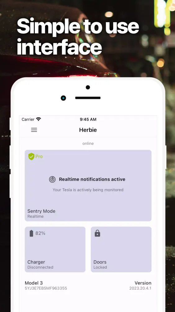 Sentry Pro—Tesla Notifications Screenshots