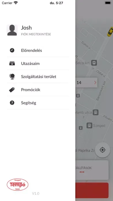 ภาพหน้าจอของ Tempó Taxi Szeged