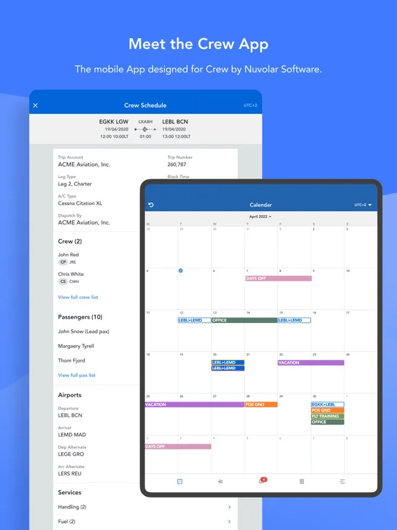 NuvolOps Crew App iPad  Screenshots
