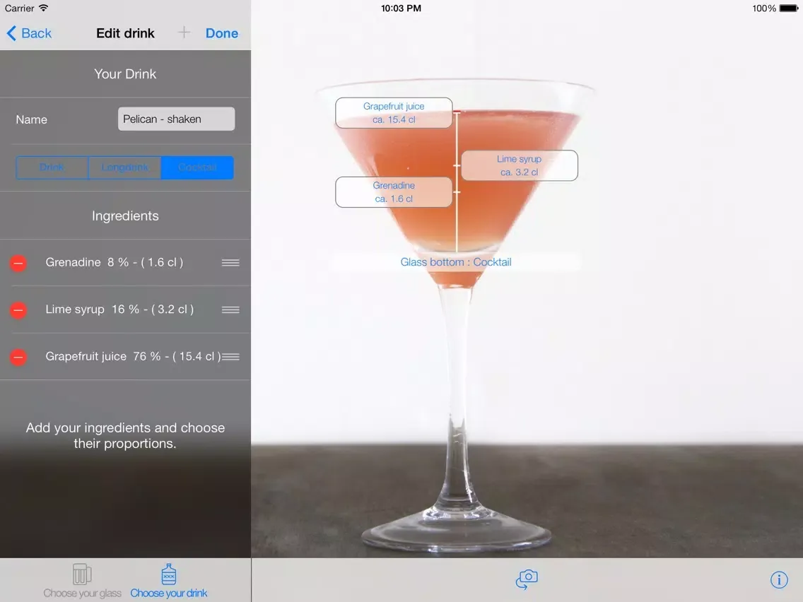 Capturas de tela do Cocktails - Virtual Drink Mixer and Recipes iPad 