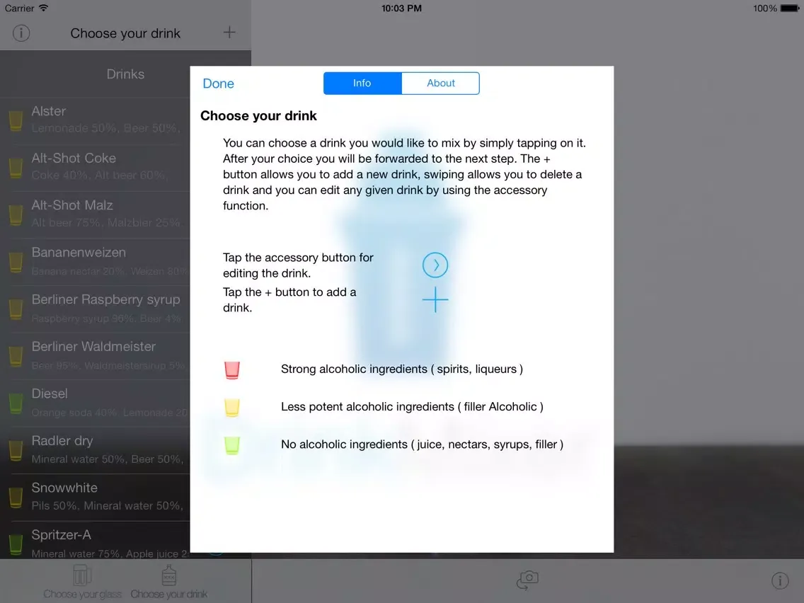 Capturas de tela do Cocktails - Virtual Drink Mixer and Recipes iPad 