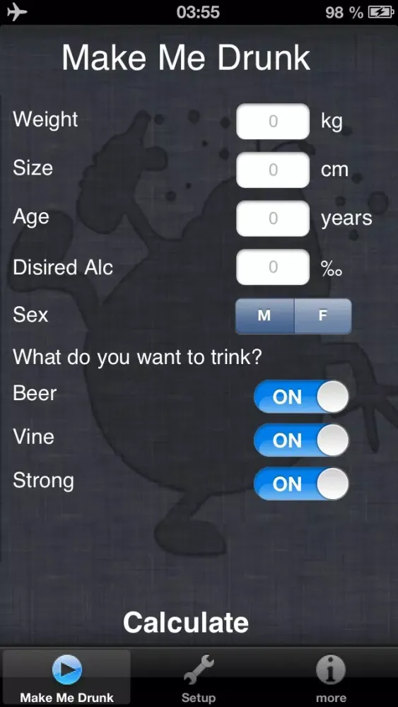 Aristoteles - Blood alcohol level calculator سکرین شاٹس