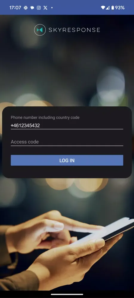Skyresponse Alarm Screenshots