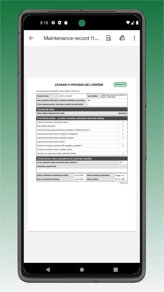 ภาพหน้าจอของ EKOM App