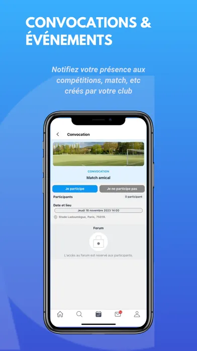 Capturas de tela do MonClub App