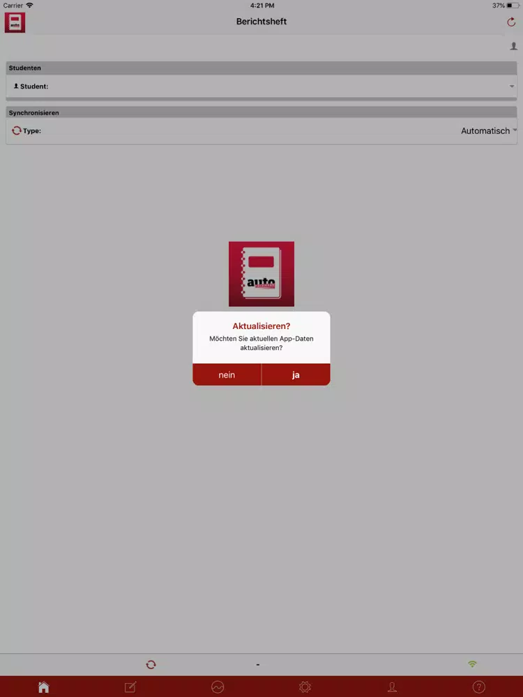Capturas de tela do autoFACHMANN Berichtsheft iPad 