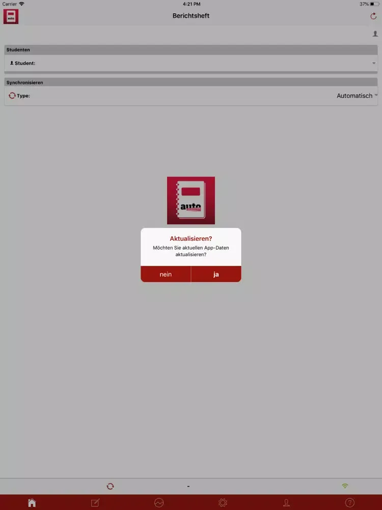 Tangkapan layar autoFACHMANN Berichtsheft iPad