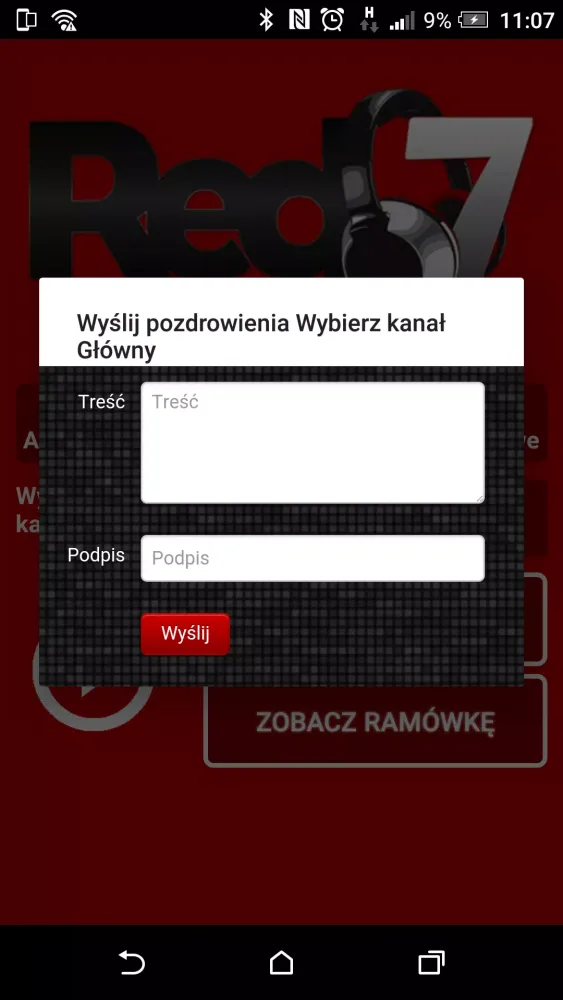 Zrzuty ekranu Internet radio Red7 radiors.pl
