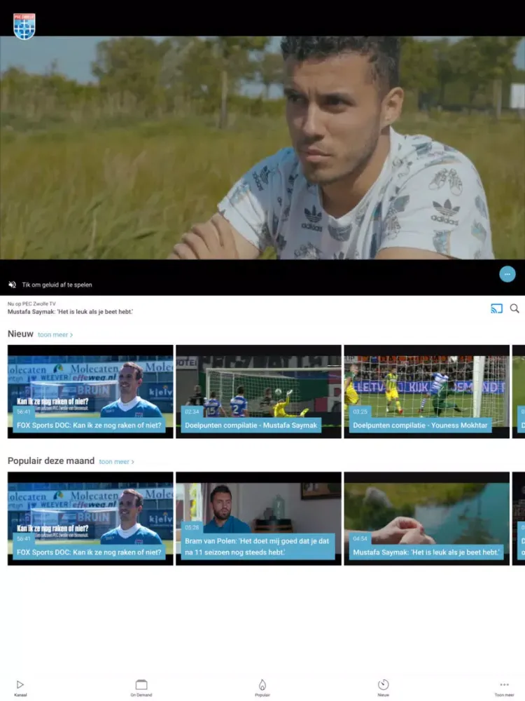 Capturas de tela do PEC Zwolle TV iPad 