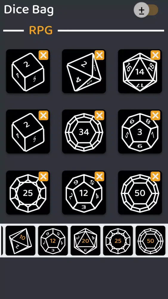 Dice Roller app - Simple Dice Bag RPG Screenshots