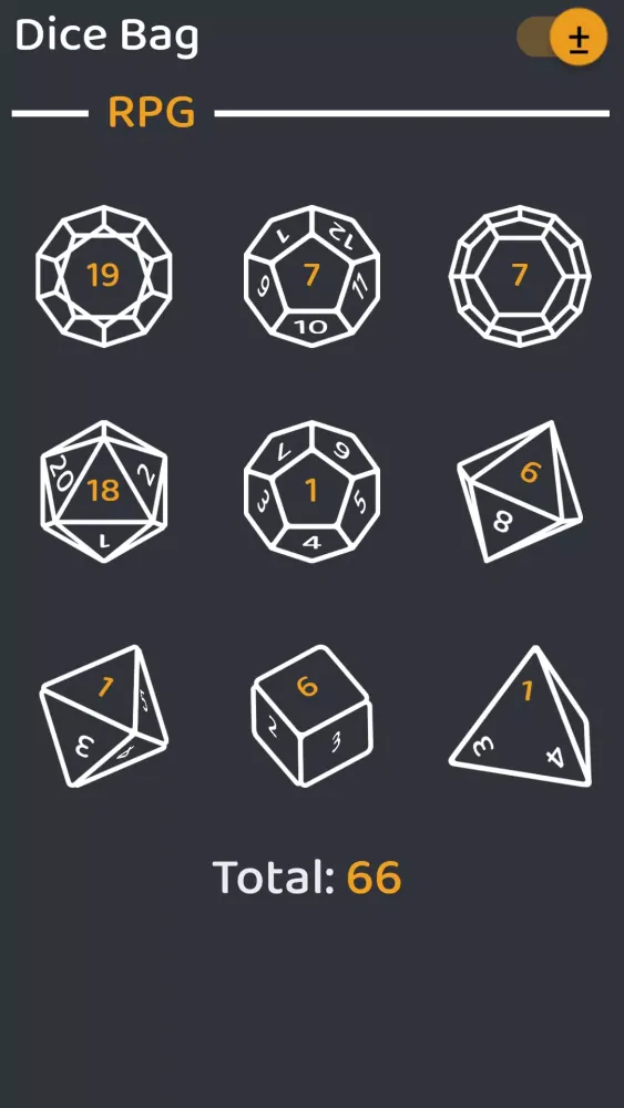 Dice Roller app - Simple Dice Bag RPG Screenshots