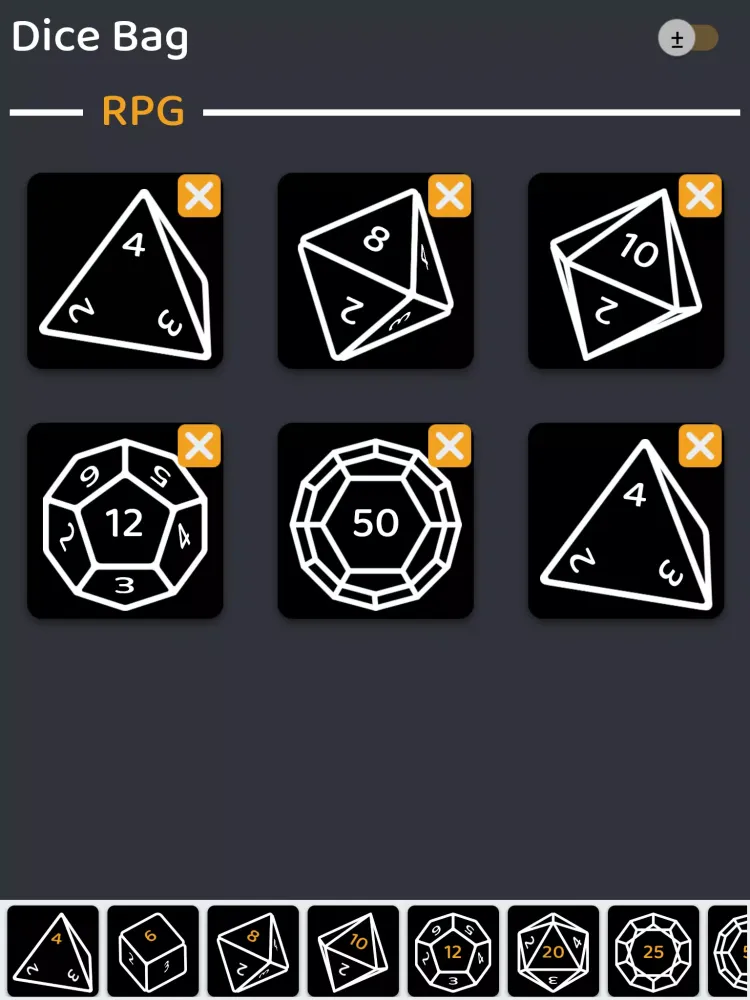 Dice Roller app - Simple Dice Bag RPG Screenshots