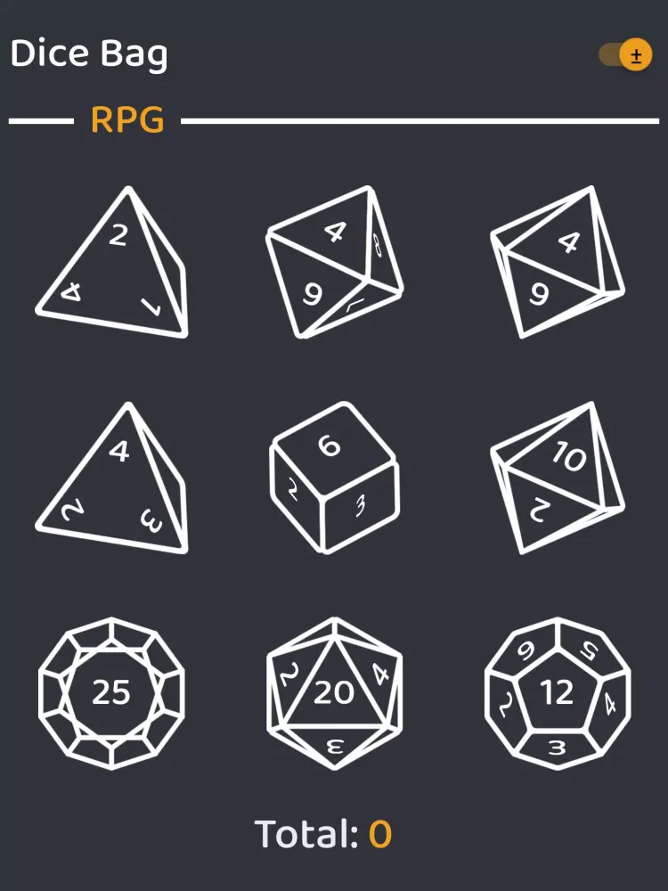 Dice Roller app - Simple Dice Bag RPG Screenshots