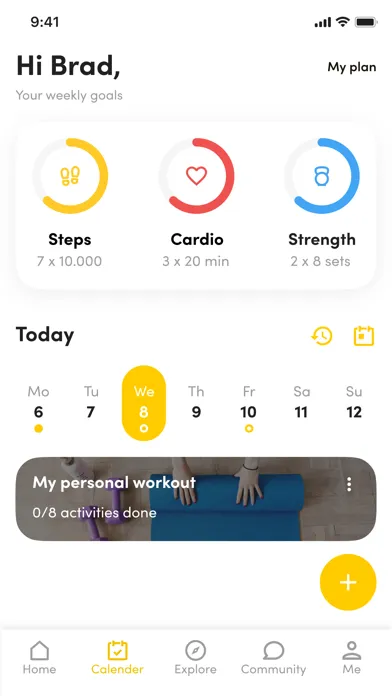 Capturas de tela do FITNESS ONE APP