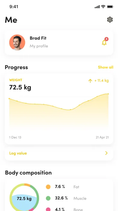 Capturas de tela do FITNESS ONE APP