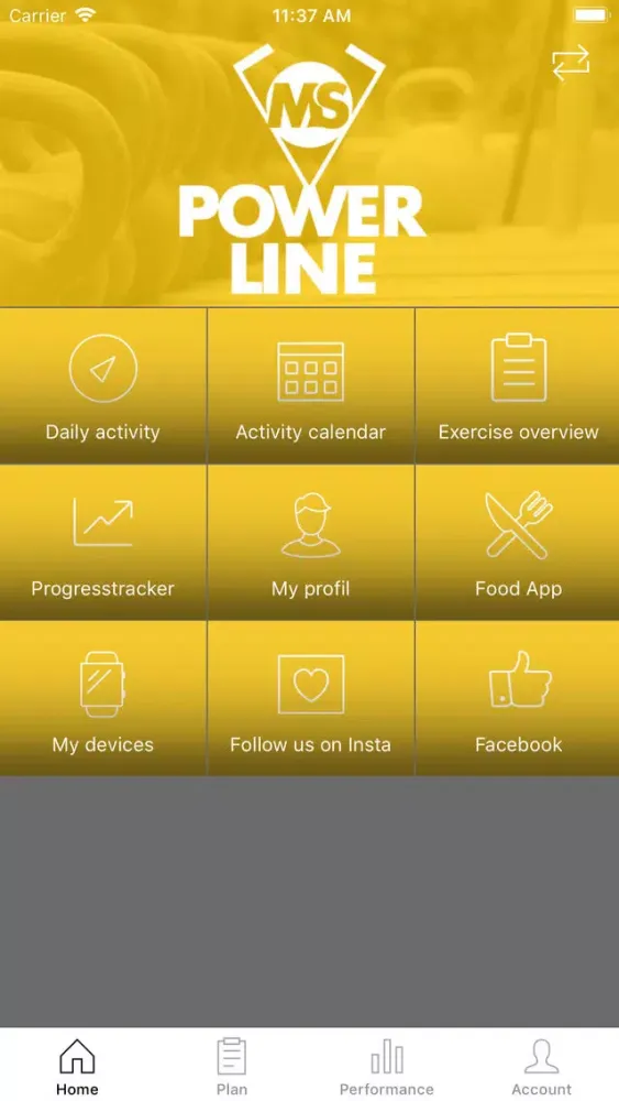Tangkapan layar POWERLINE App