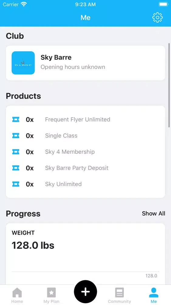 Sky Barre App Screenshots