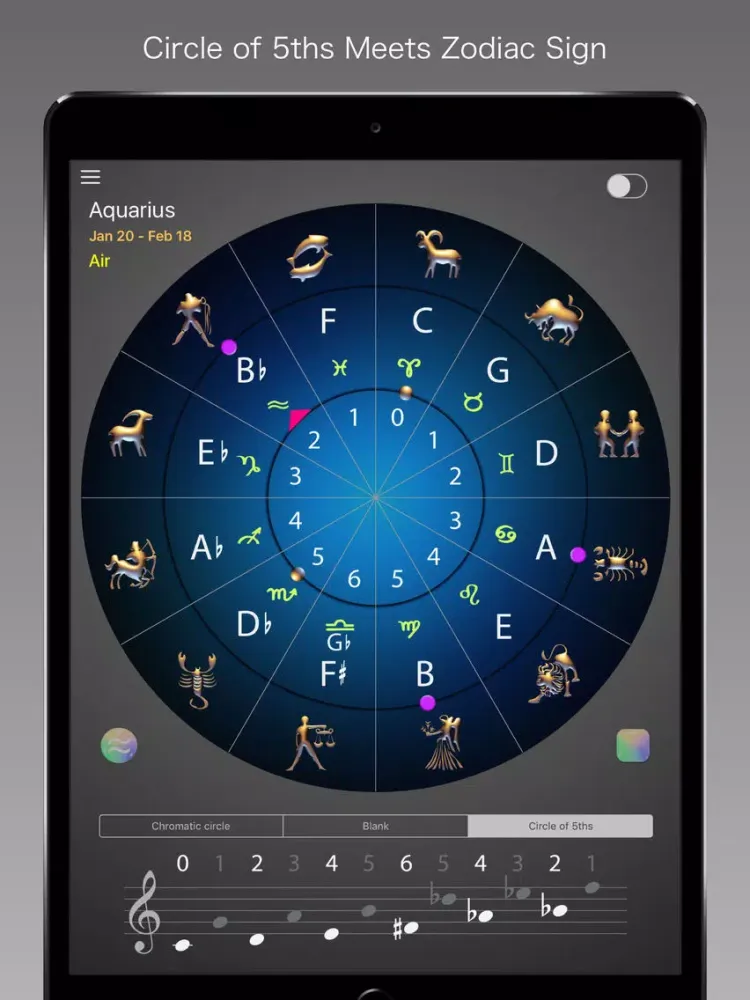 Ảnh chụp màn hình của Circle of 5ths Legend iPad 