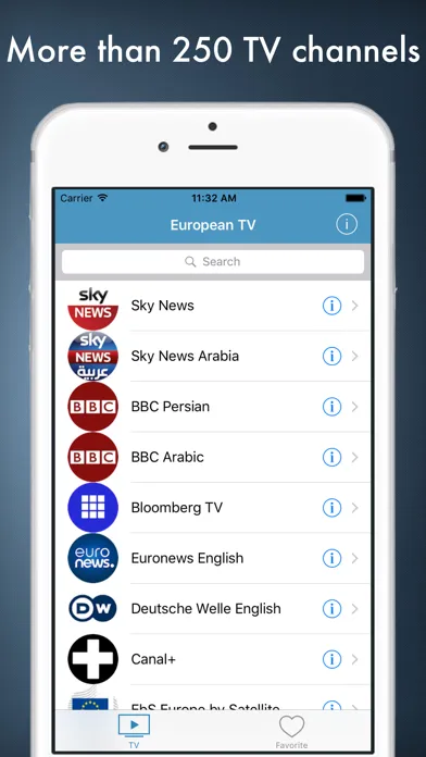 Скриншоты European TV - popular European television online