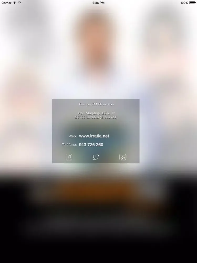Europa FM Gipuzkoa. iPad  Screenshots