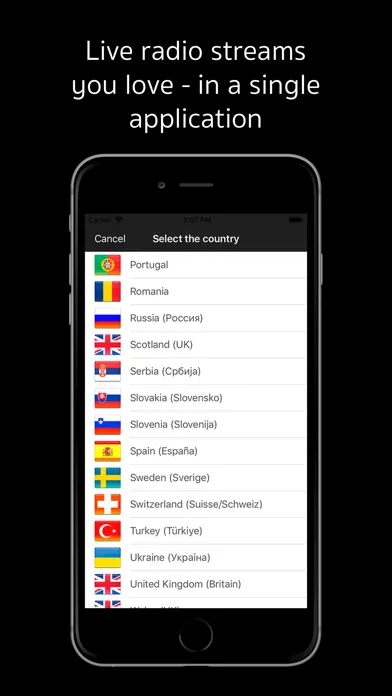 ภาพหน้าจอของ Radio of Europe: live stations