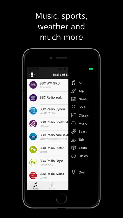 ภาพหน้าจอของ Radio of Europe: live stations