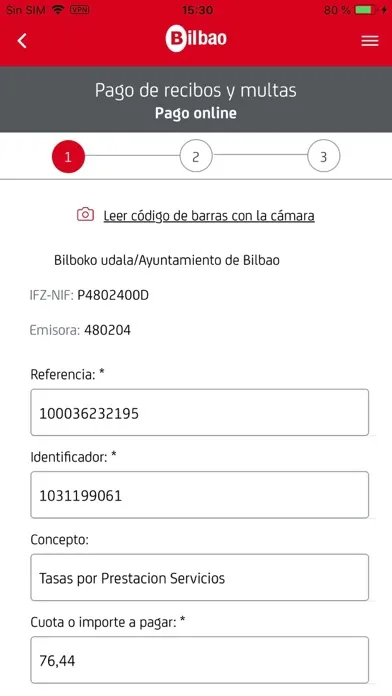 Ảnh chụp màn hình của Bilbao UdalTax