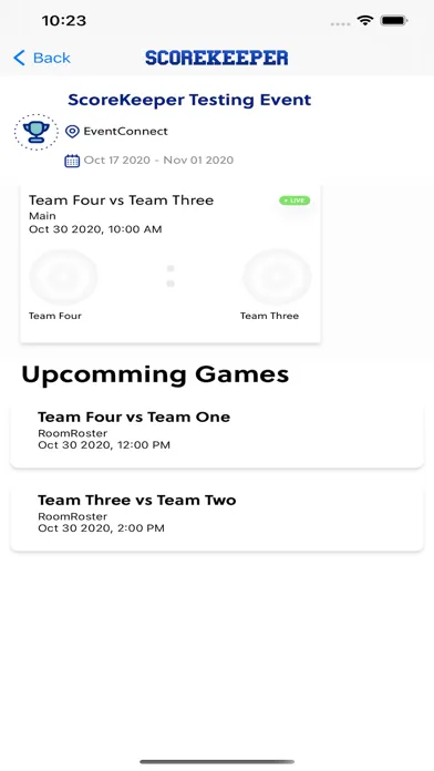 ScoreKeeper - EventConnect Screenshots