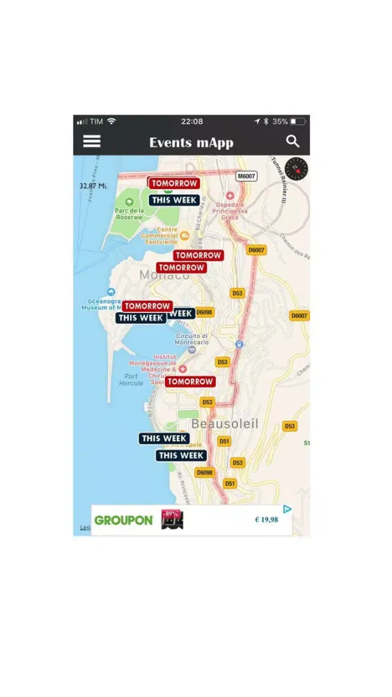 ภาพหน้าจอของ Events mApp