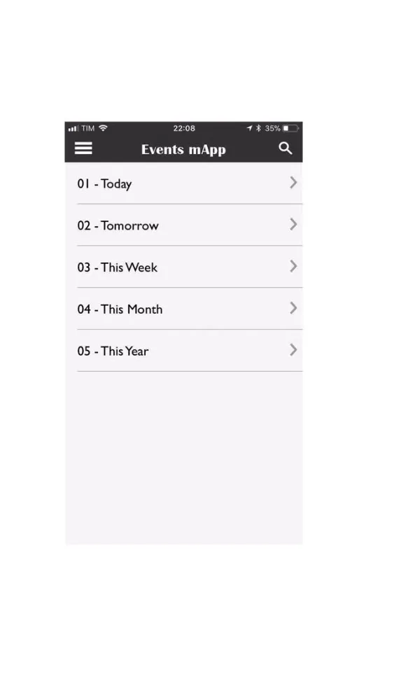 ภาพหน้าจอของ Events mApp