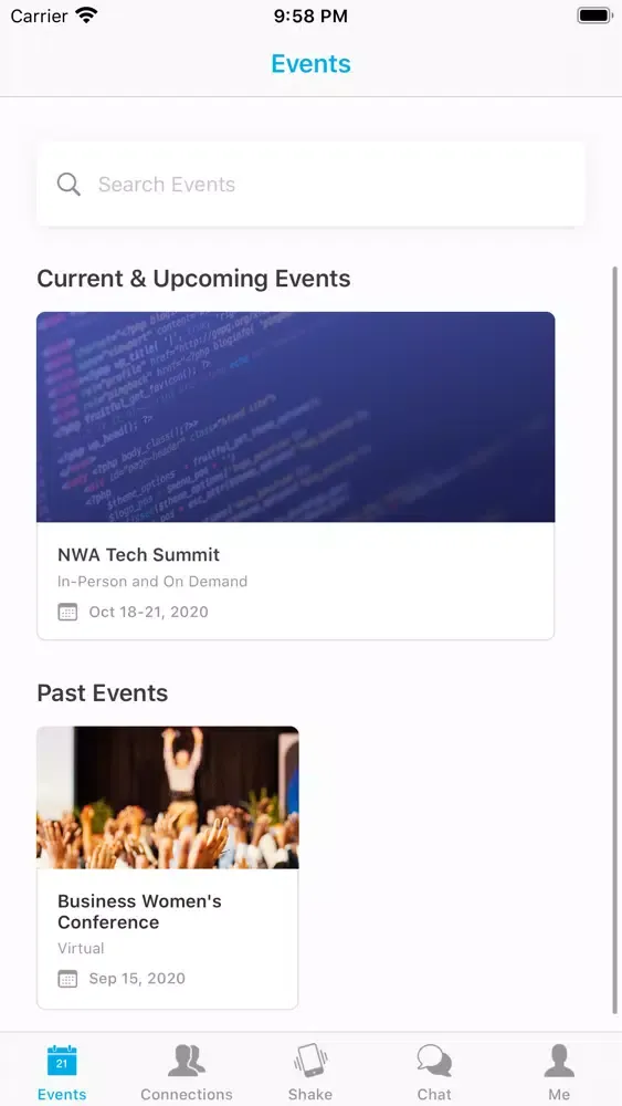 Captures d'écran de GBACC Events