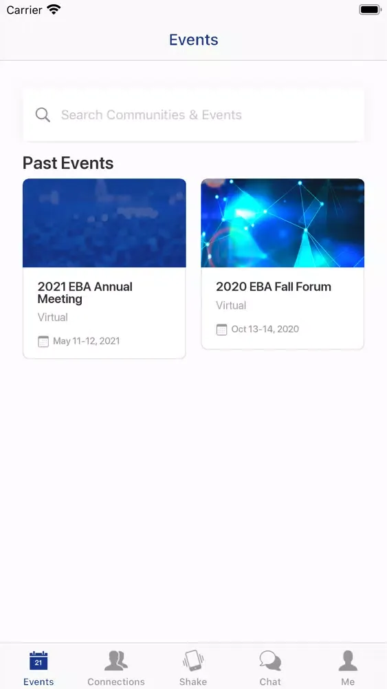 Energy Bar Association Events Screenshots